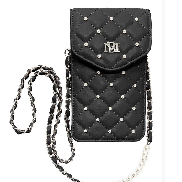 Badgley Mischka Handbags - Badgley Mischka PEARLS STRAP PHONE CASE WITH DIAMOND QUILTING AND PEARLS PEARLS